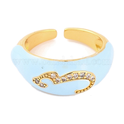 Открытые манжеты из латуни с микропаве номер 3 и прозрачным фианитом RJEW-U009-02B-G-1