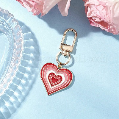 Подвеска в виде сердца из сплава эмали HJEW-JM03150-02-1