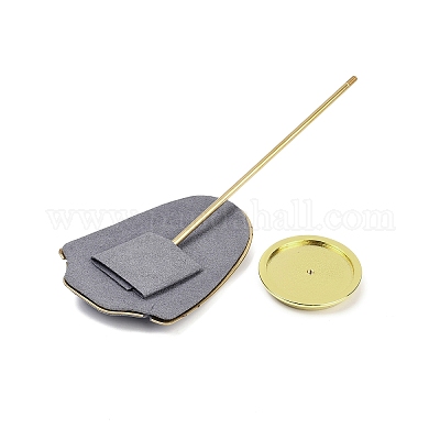 Подставки для ожерелий из микрофибры в форме бюста с подставкой из алюминиевого сплава золотистого оттенка ODIS-H006-01A-1