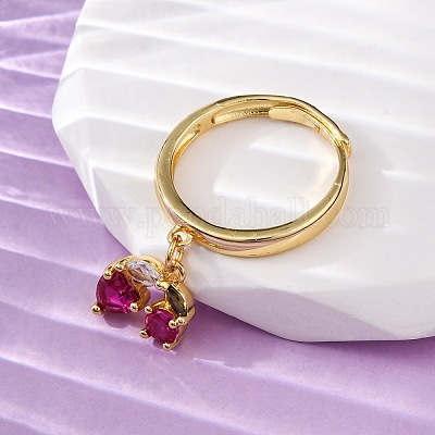 Открытые манжеты из латуни с микропаве и цирконием для женщин RJEW-U057-12B-G-1