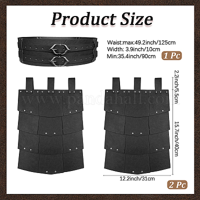 Средневековый латный доспех из искусственной кожи на бедра и талию AJEW-WH20054-091A-1