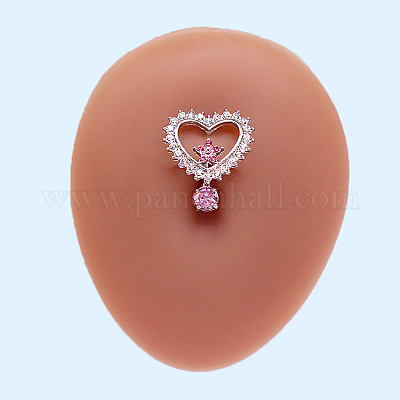 Кольца для пупка из хирургической нержавеющей стали 316l с микропаве из кубического циркония сверху вниз FS-WG959C5-05-1