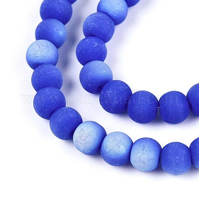 Нити из матовых непрозрачных стеклянных бусин GLAA-T032-P4mm-MBB11-1