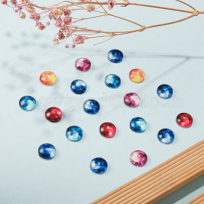 Светящиеся стеклянные кабошоны GLAA-SC0001-05-10mm-1