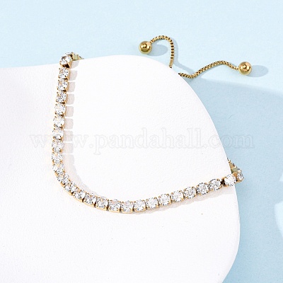 Теннисные браслеты из нержавеющей стали 304 с прозрачными кубическими циркониями BJEW-G754-03G-03-1