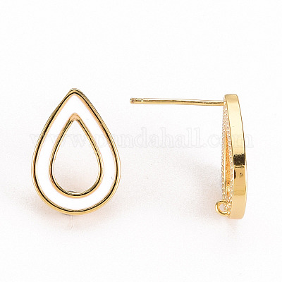 Медные серьги с эмалью&nbsp;KK-S356-244B-NF-1