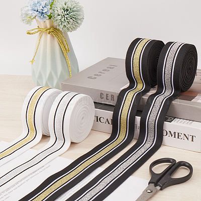 4.7 ярд плоская полиэстеровая полосатая эластичная широкая лента OCOR-GF0003-86D-1