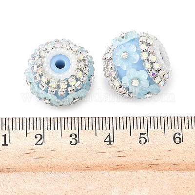 Блестящие смоляные бусины-цветы со стразами OACR-D310-01P-A-1