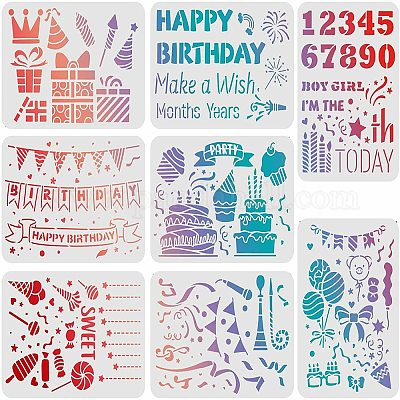 Happy Birthday Stencil Painting, Happy Birthday Stencil Diy