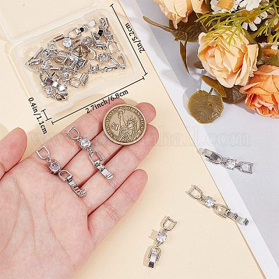 6 шт. удлиняющие застежки из латуни с микропаве из кубического циркония FIND-BBC0003-54A-1