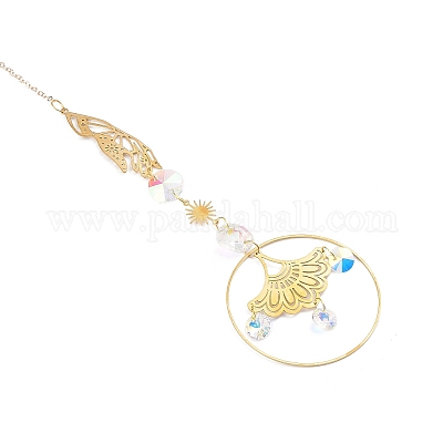 Латунные большие подвесные украшения HJEW-M005-01G-04-1