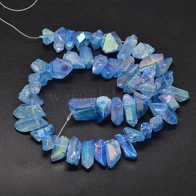 Гальванические природный кристалл кварца бусы пряди G-A142-03C-1