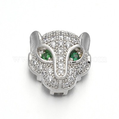 Стойки обшивки латунные микро проложить кубического циркония леопарда полые шарики ZIRC-I012-18P-RS-1