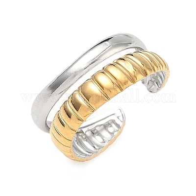 Открытые кольца манжеты из нержавеющей стали 304 RJEW-Z121-02GP-10-1