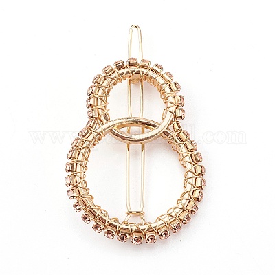 Сплав полые геометрические драгоценные камни бусины заколки для волос PHAR-JH00075-03-1