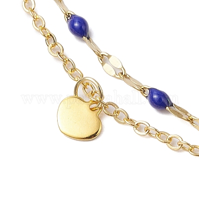 Браслеты на ногу из двухслойной цепи из нержавеющей стали 304 AJEW-AN00632-01-1