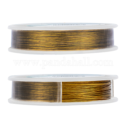 BENECREAT 50m 0.45mm 7-Strand Gold Nylon Coated Craft Jewelry Beading Wire Tiger Tail Beading Wire for Necklaces Bracelets Ring TWIR-BC0001-03A-04-1