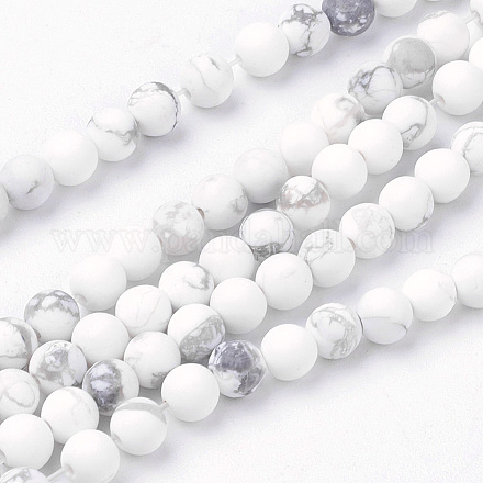 Chapelets de perles de howlite naturelle G-G735-66F-4mm-1