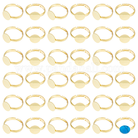 40 шт. латунная накладка на кольцо с основанием FIND-DC0006-65G-1
