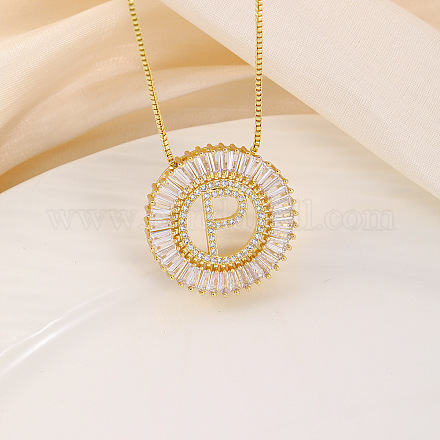 Кольцо из латуни с прозрачными кубическими цирконами и подвеской в виде буквы FS-WG44D8C-16-1