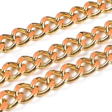 Golden Brass Enamel Curb Chain CHC-H103-07I-G-1