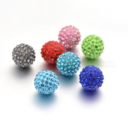 Round Rhinestone Clay Pave Bell Beads RB-D290-M-1