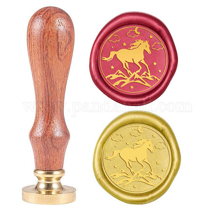 SUPERDANT Vintage Wax Seal Stamp 25mm Retro Horse AJEW-WH0131-423-1
