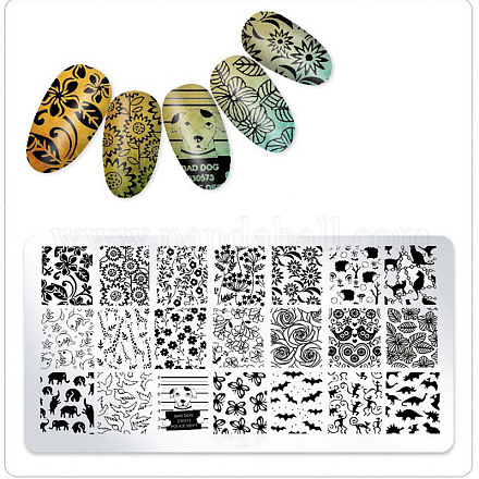 Placas de estampado de uñas de acero inoxidable MRMJ-E006-10W-1