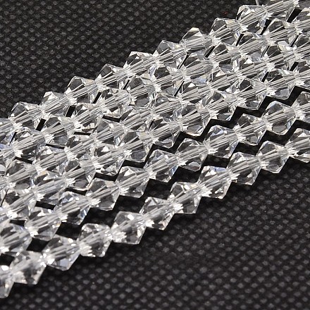 Imitare austriaco di cristallo di vetro bicone fili di perline GLAA-F029-5x5mm-13-1
