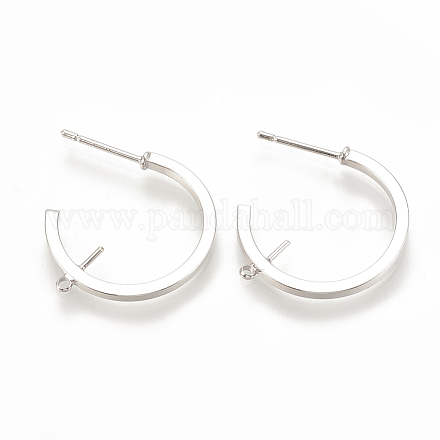 Brass Stud Earring Findings KK-S345-184A-P-1