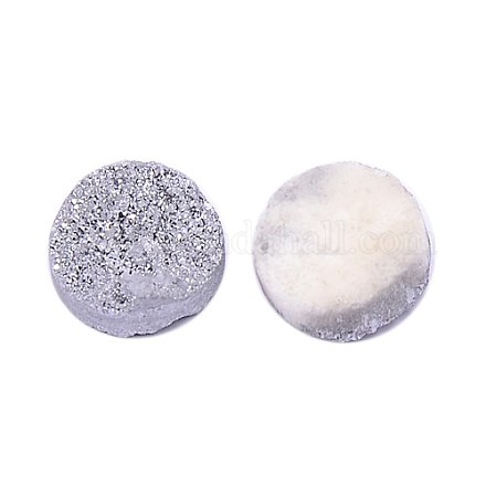 Galvanisieren natürlichen druzy Kristall cabochons G-L047-12mm-02-1