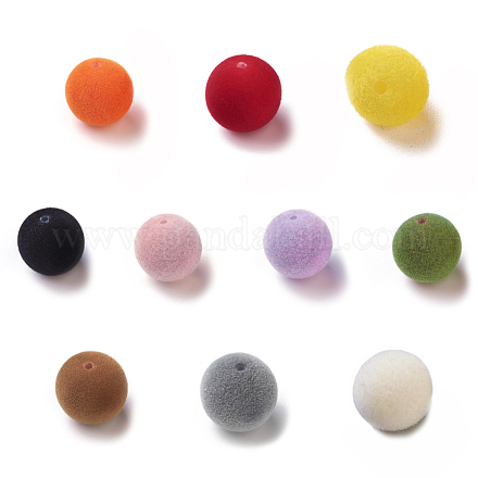 Perles acryliques flocky X-OACR-I001-8mm-L-M-1