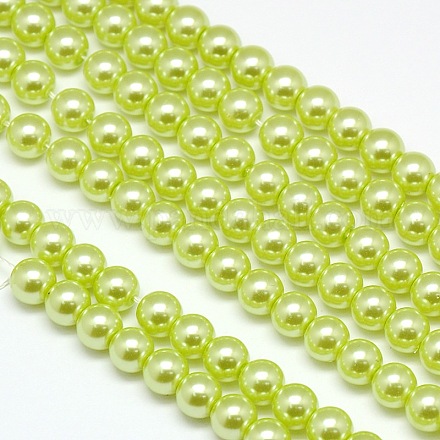Brins de perles rondes en verre teinté écologique HY-A002-10mm-RB065-1