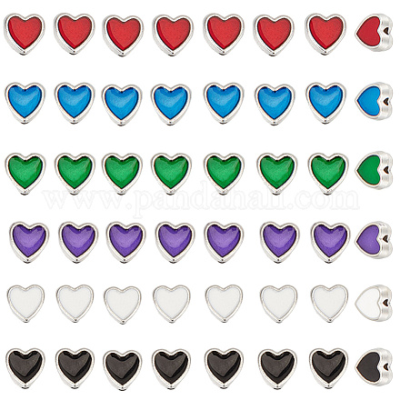 72шт 6 цвета сплава эмалевые бусины ENAM-SP0001-02-1