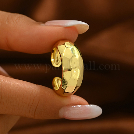 Геометрическое минималистичное латунное открытое кольцо-манжета для женщин SI0014-1