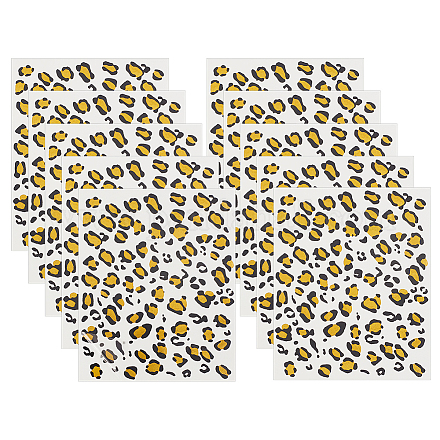 Olycraft 10 foglio adesivi tatuaggio temporaneo leopardo 13x16 cm ghepardo adesivi tatuaggio stampa leopardo adesivi viso leopardo adesivi rimovibili per le donne decorazioni per feste artistiche costume di halloween nero e oro MRMJ-WH0075-49-1
