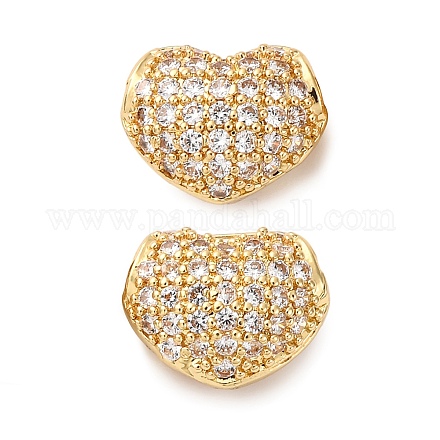 Латунные микро проложить кубического циркония бусы KK-F895-05G-1