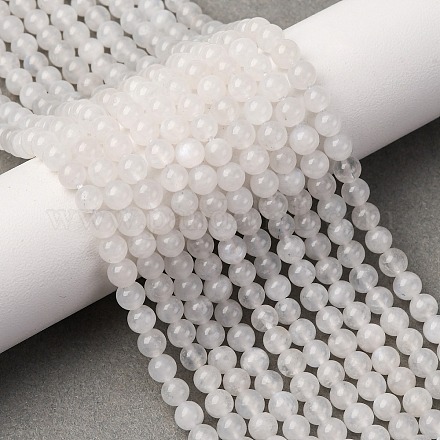 Бусины из натурального радужного лунного камня G-A276-A04-4.5mm-1