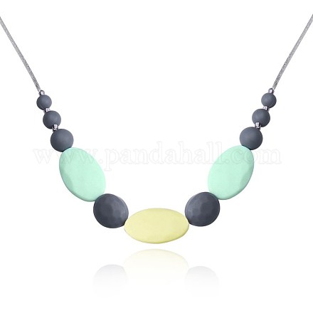 Mode Silikon Perlen Halsketten NJEW-BB20649-1