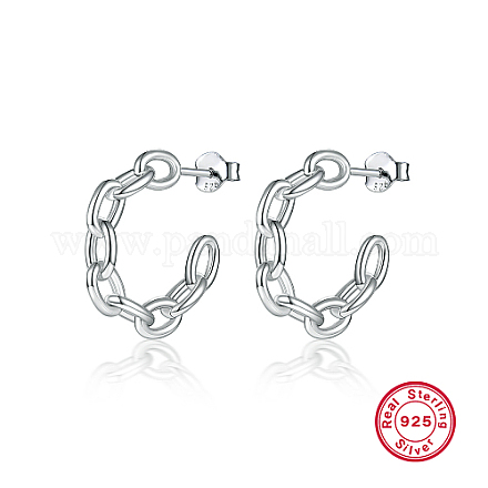 Boucles d'oreilles puces 925 anneau en argent rhodié JI3396-2-1