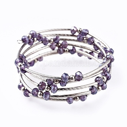 Five Loops Fashion Wrap Bracelets BJEW-JB04595-03-1