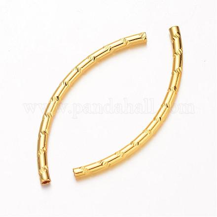 Curved Brass Tube Beads KK-D508-13G-1