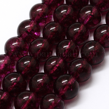 Dyed Round Natural Crackle Quartz Beads Strands G-K084-12mm-02B-1
