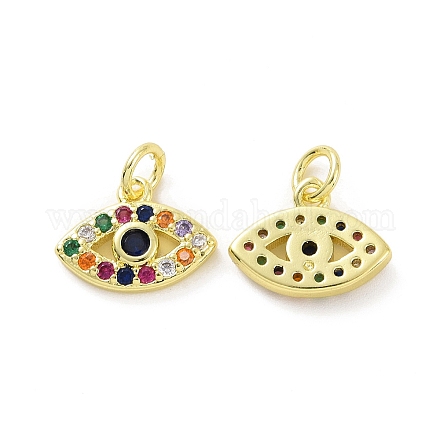 Brass Micro Pave Colorful Cubic Zirconia Charms KK-E068-VF079-1