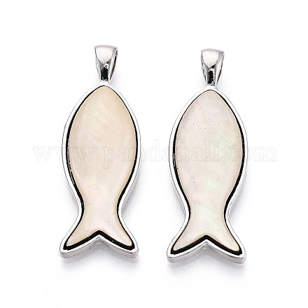 Подвески из сплава и окрашенных натуральных раковин морского ушка&nbsp;PALLOY-T093-06A-1