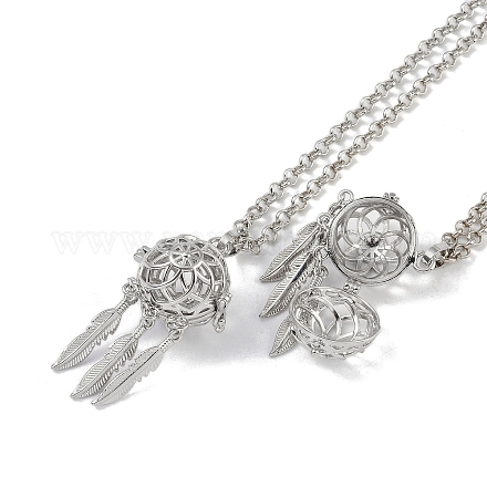 Латунь подвесные ожерелья NJEW-G089-14A-P-1