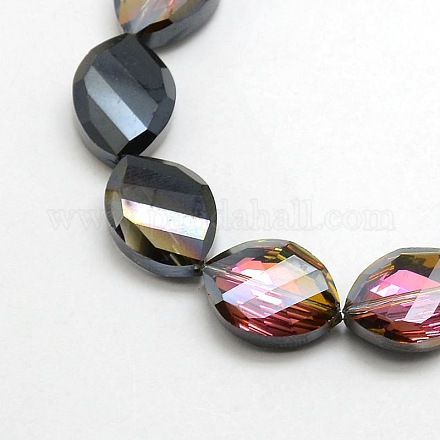 Chapelets de perles de cristal d'oeil de cheval en verre EGLA-F065D-01-1