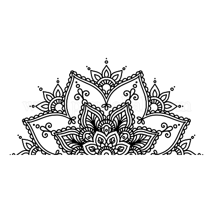 Superdant negro mandala pegatinas de pared esqueleto mandala etiqueta de la pared cabecera etiqueta flor mandala etiqueta de la pared decoración del techo para el dormitorio sala de yoga estudio DIY-WH0228-886-1