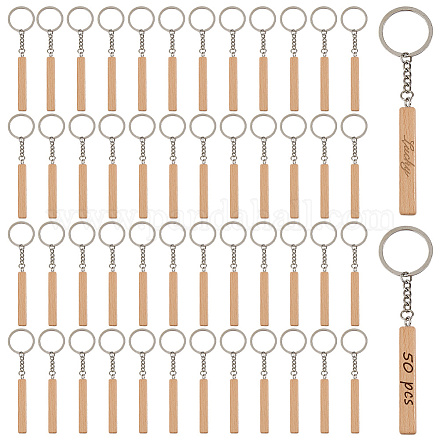 Брелки из сплава дерева&nbsp;KEYC-WH0053-014P-1