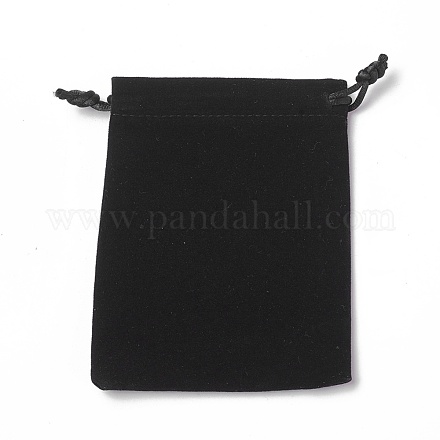 ビロードのパッキング袋  巾着袋  ブラック  12~12.6x10~10.2cm TP-I002-10x12-08-1